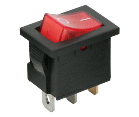 Самосвал превключвател 1 верига 6A-250V OFF-ON, червено осветление