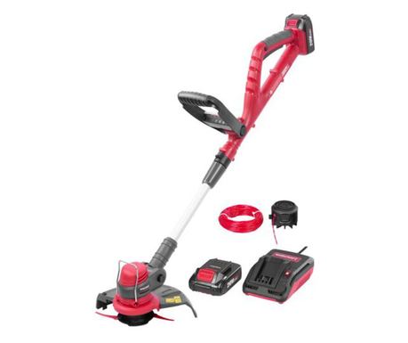 Worcraft Akumulatorski Trimer za Travu - Električni, na Baterije, 20V Li-ion, Teleskopska Ručka, 24 cm Širina Rezanja