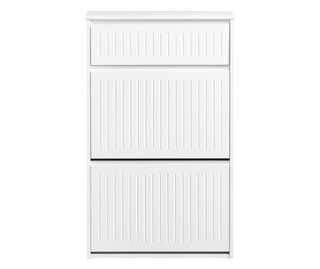 SoBuy FSR165-W Vyklápěcí botník se 2 výklopnými přihrádkami Sklápěč bot Komoda na boty Bílá 61x100x26cm