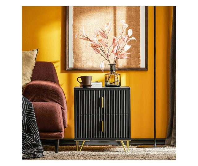 Noptieră îngusta cu 2 sertare