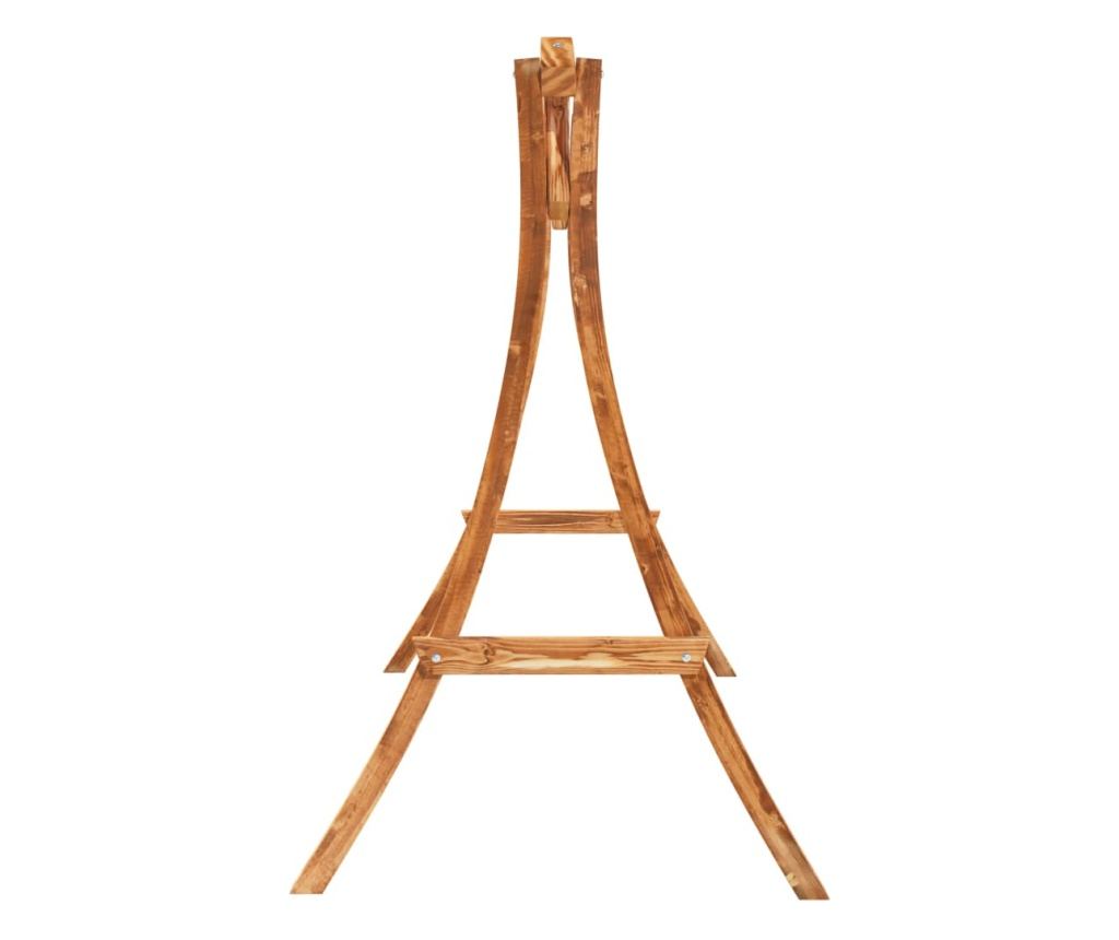 Шезлонг от масивна смърчова дървесина с покритие от тиково дърво и възглавница - 6