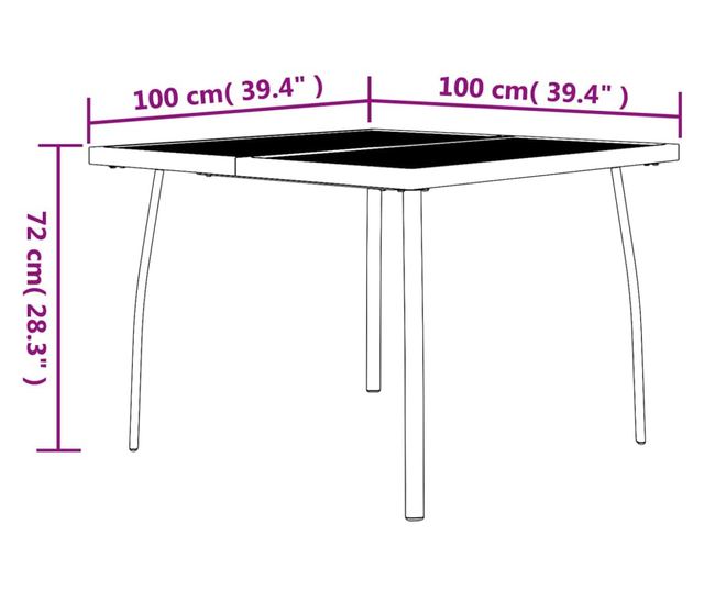 Градински комплект за хранене, 3 части, антрацит, стомана