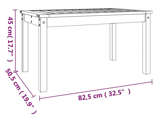 Stolik ogrodowy, biały, 82,5x50,5x45 cm, drewno sosnowe