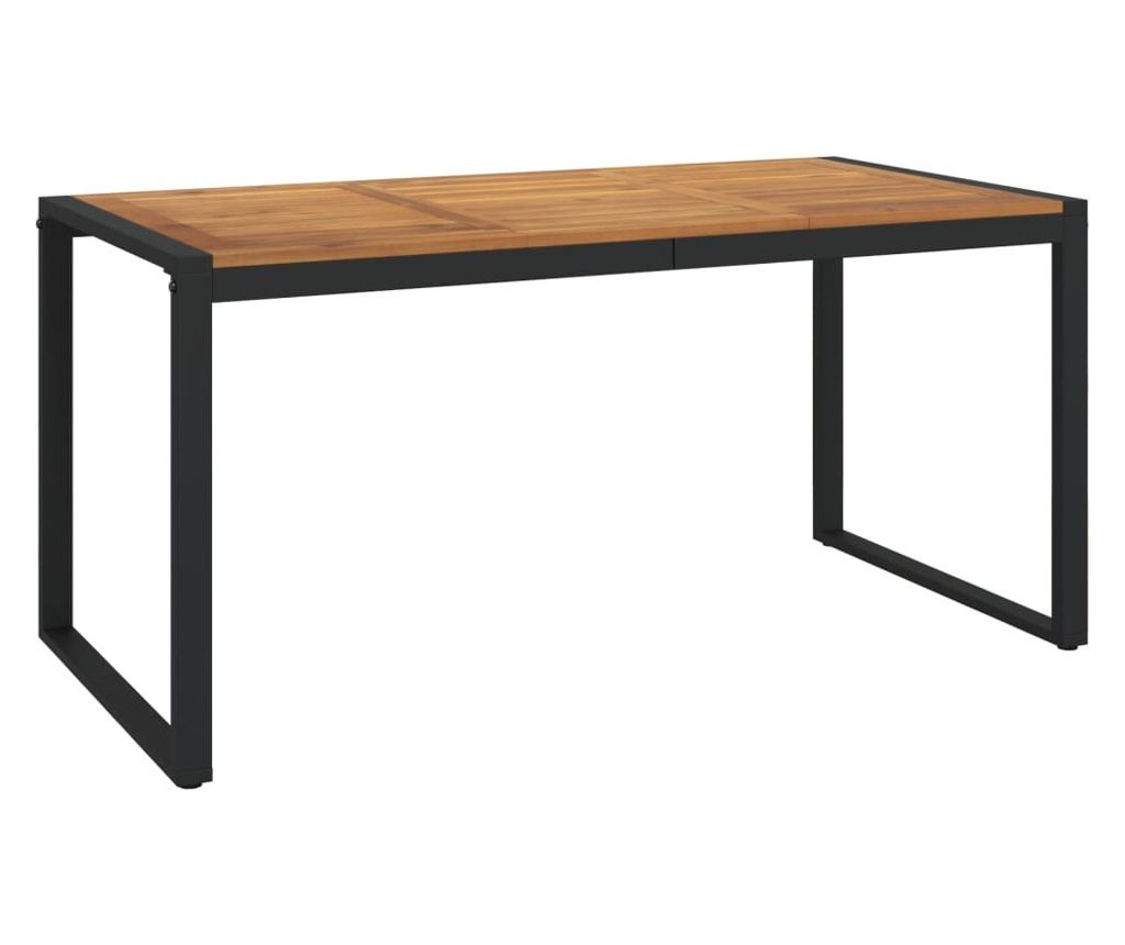 Градински комплект мебели, 5 части, масивно акациево дърво и метал - 5