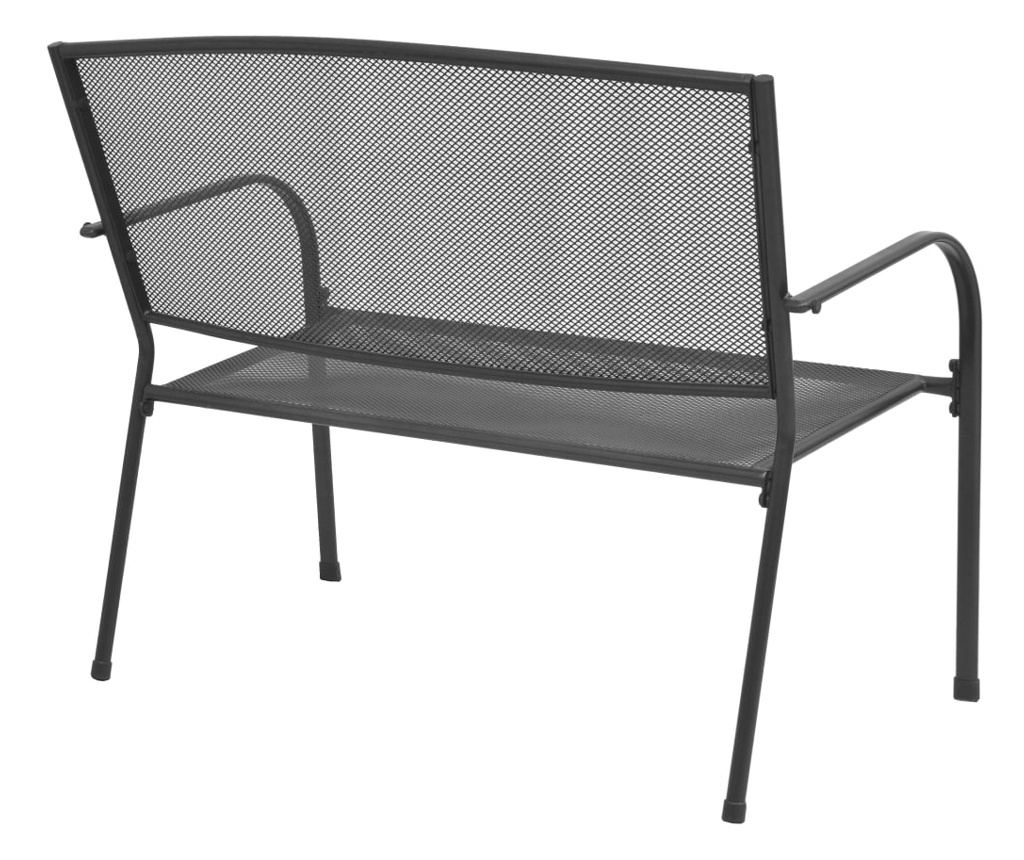 Vrtna klupa, antracit, 108 cm, čelik i mreža - 2