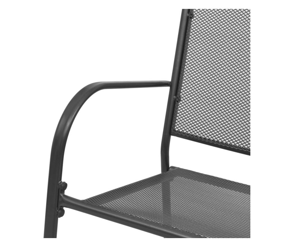 Vrtna klupa, antracit, 108 cm, čelik i mreža - 5