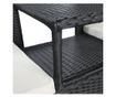 Vrtna garnitura s 2 sjedala, stolić za čaj, crni poliratan thumbnail 3