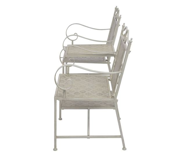 Vrtna klupa s 2 sjedala, siva, 161 cm, čelik