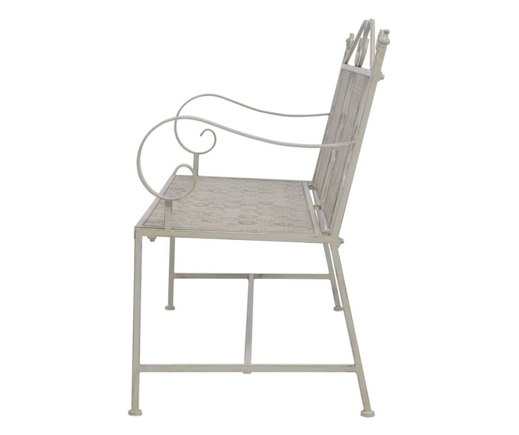 Vrtna klupa, siva, 115 cm, čelik - 3