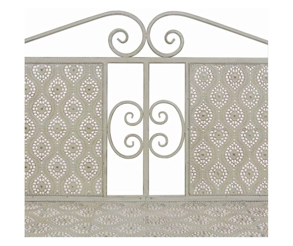 Vrtna klupa, siva, 115 cm, čelik - 4