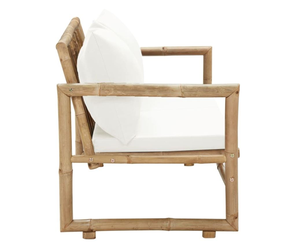 Vrtna sofa s 2 mjesta, s jastucima, bambus - 3