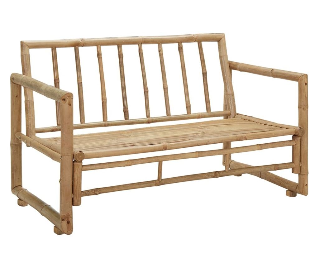 Vrtna sofa s 2 mjesta, s jastucima, bambus - 5