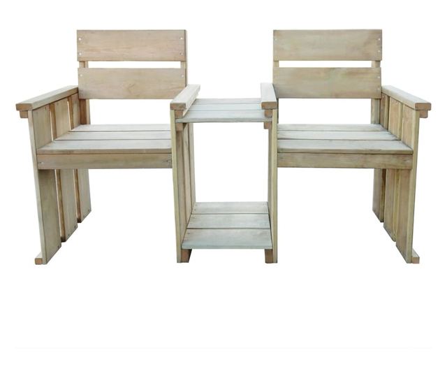 Vrtna klupa s 2 sjedala, 150 cm, tretirani bor