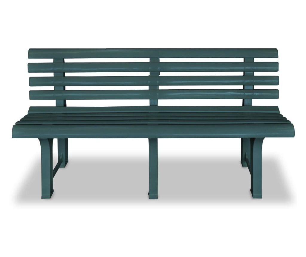 Vrtna klupa, zelena, 145,5 cm, plastika - 2