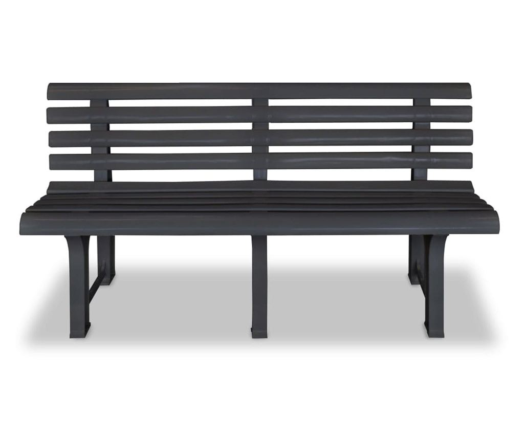 Vrtna klupa, antracit, 145,5 cm, plastika - 2