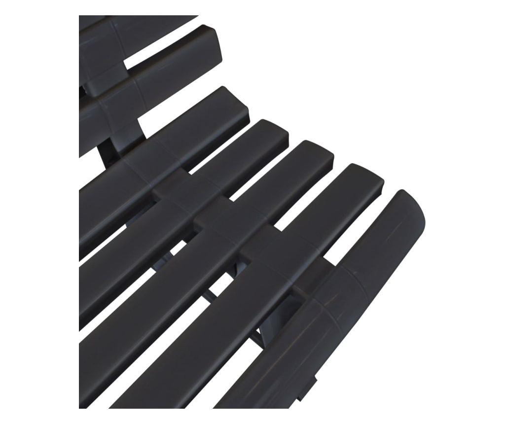 Vrtna klupa, antracit, 145,5 cm, plastika - 4