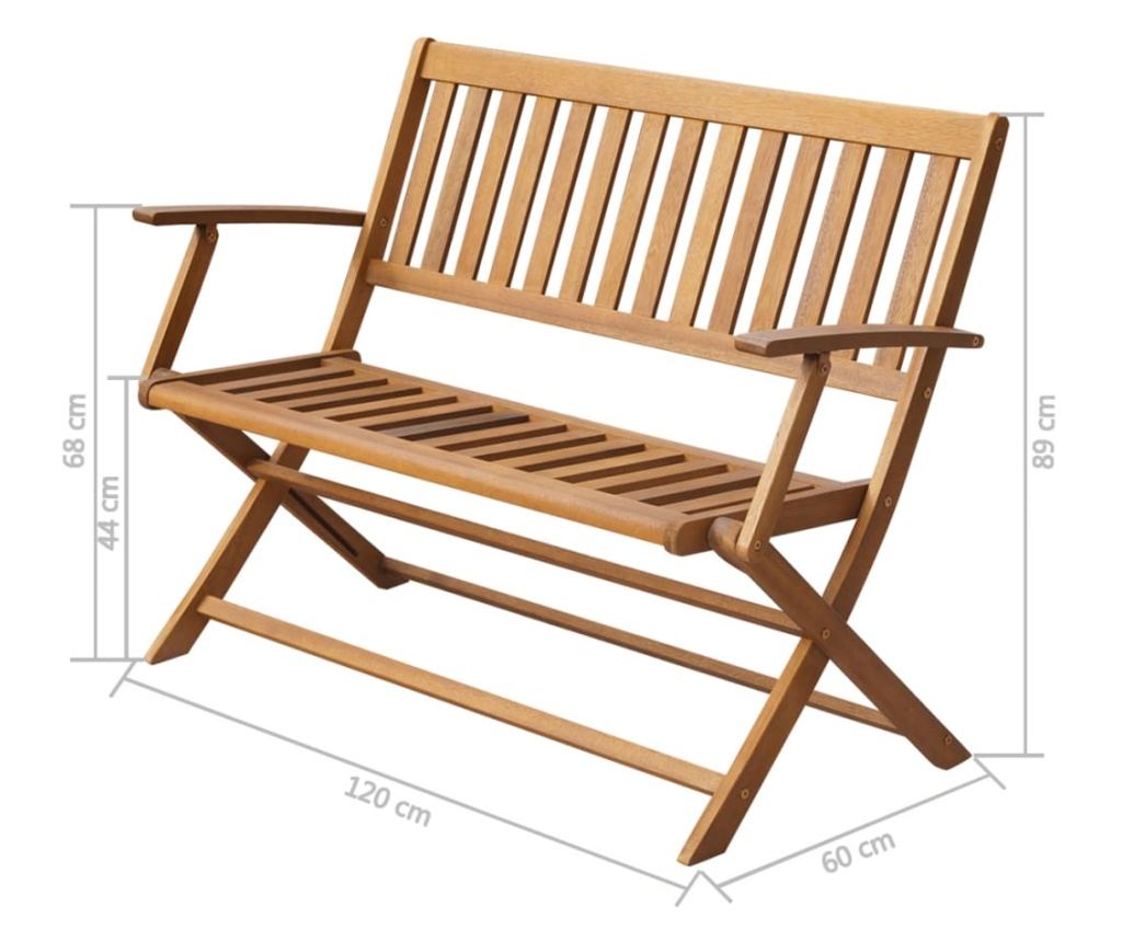 Vrtna klupa, 120 cm, masivno drvo akacije - 4