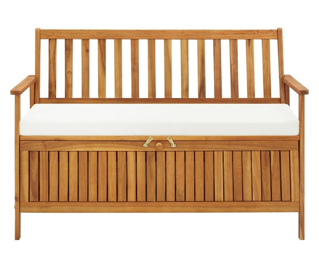 Vrtna klupa za pohranu 120x63x84 cm masivno drvo bagrema XL - 2