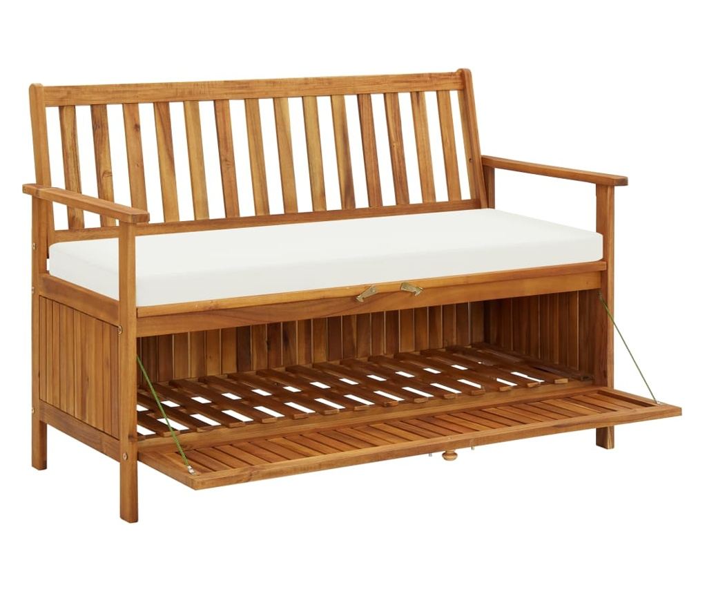 Vrtna klupa za pohranu 120x63x84 cm masivno drvo bagrema XL - 3