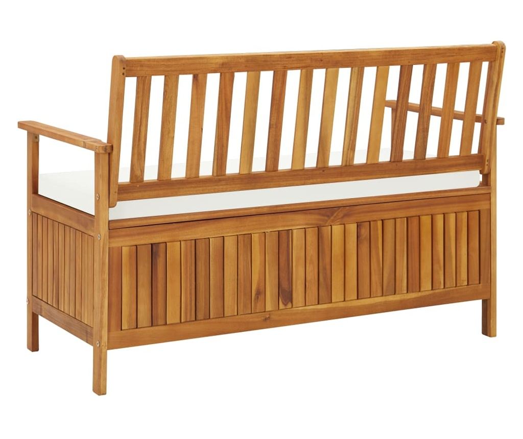 Vrtna klupa za pohranu 120x63x84 cm masivno drvo bagrema XL - 5