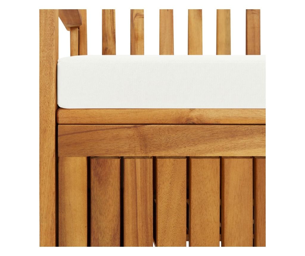 Vrtna klupa za pohranu 120x63x84 cm masivno drvo bagrema XL - 6