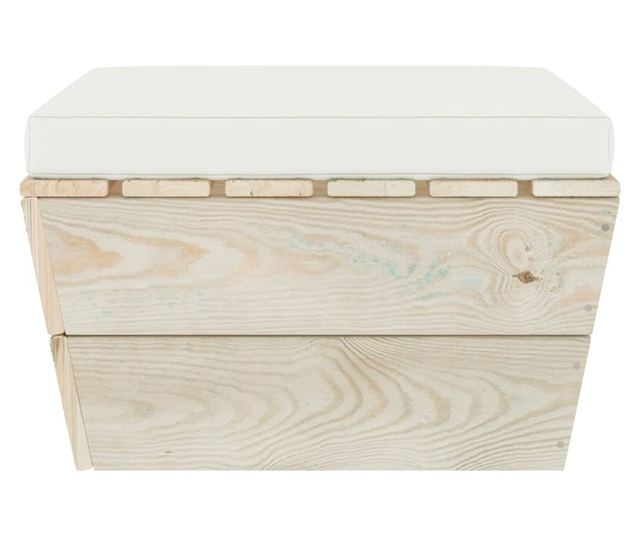 Tabureti za vrt od paleta s jastučićem, drvo smreke tretirano