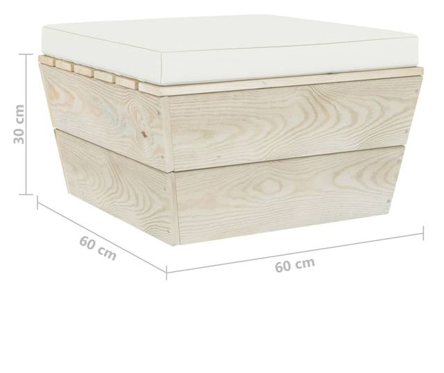 Tabureti za vrt od paleta s jastučićem, drvo smreke tretirano