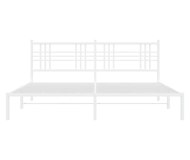 fehér fém ágykeret fejtámlával 183 x 213 cm