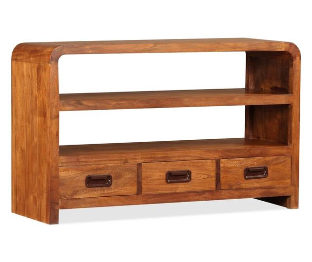 TV komoda, masivno drvo s sheesham završnom obradom, 90x30x55 cm