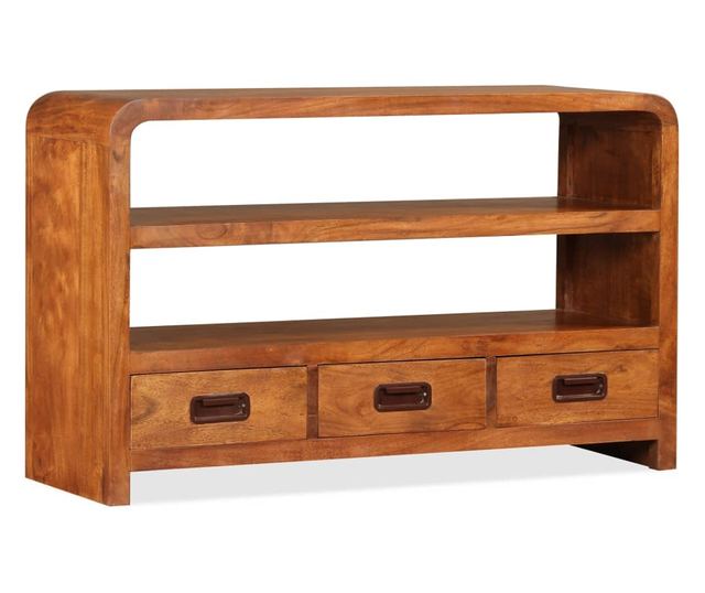 TV komoda, masivno drvo s sheesham završnom obradom, 90x30x55 cm
