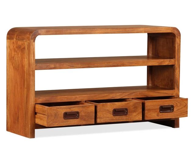 TV komoda, masivno drvo s sheesham završnom obradom, 90x30x55 cm