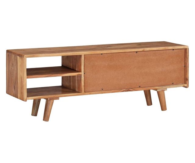 TV komoda od masivnog akacijevog drva, rezbarena vrata, 117x30x40 cm