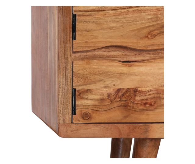 TV komoda od masivnog akacijevog drva, rezbarena vrata, 117x30x40 cm