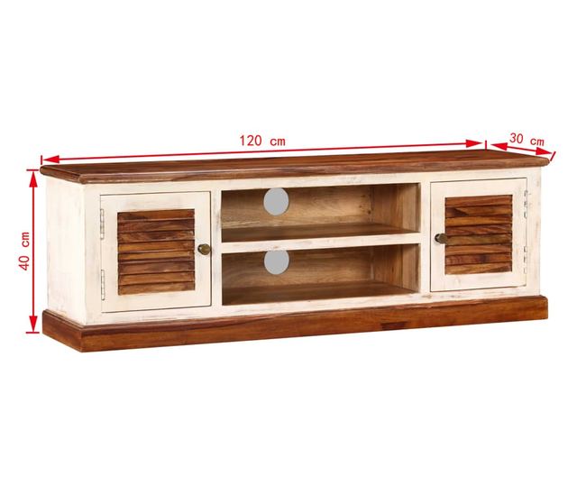 TV komoda od masivnog drva sheesham i manga, 120x30x40 cm