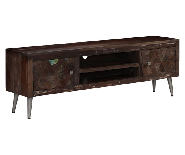 Comodă TV, 140 x 30 x 45 cm, lemn masiv reciclat