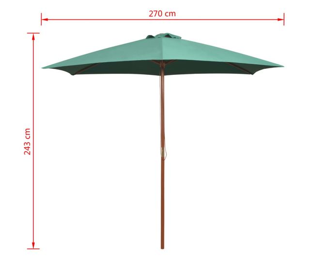 Naperny faoszloppal 270 x 270 cm, zld