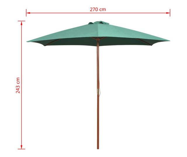 Naperny faoszloppal 270 x 270 cm, zld