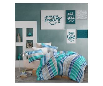 Majoli Bahar Home Collection dupla lepedő, 100% ranforce pamut, 144 TC, 2 személyes, 4 részes, Tema