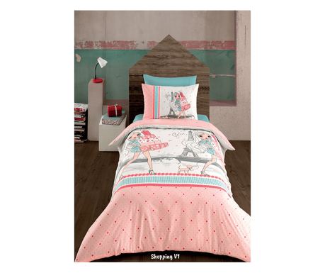 Komplet posteljnine za enojno posteljo, Majoli Bahar Home Collection, 100% bombaž Ranforce, 144 TC, enojna, 3 kosi, Nakupovanje
