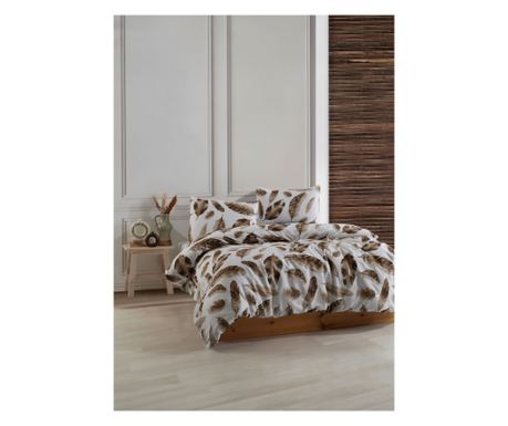 Dvojna posteljnina, Story Home, 100% ranforce bombaž, 144 TC, 4-delna, Plume Brown