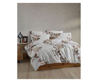 Két személyes ágynemű garnitúra, Story Home, 100% ranforce pamut, 144 TC, 4 részes, Libby Brown