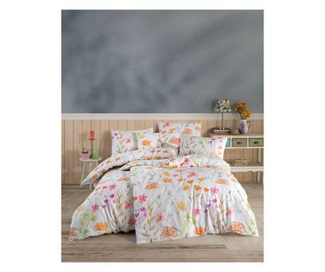 Dvojitá sada ložního prádla, Story Home, 100% bavlna Ranforce, 144 TC, 4 díly, Eva