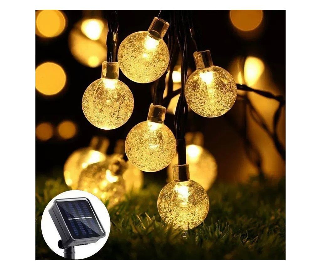 Ghirlanda luminoasa MaGeCa® cu incarcare solara, 20 de becuri LED, lungime 2.5m, Impermeabil IP65, Lumina calda, Perfect pentru - 2