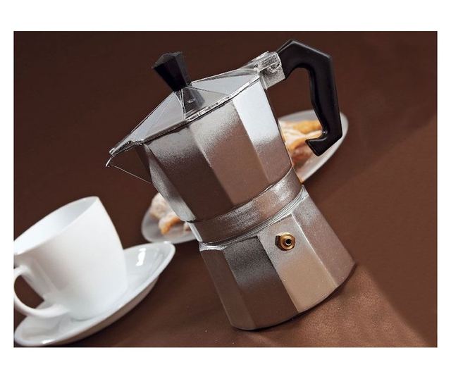 Espressor aragaz, 6 cesti, 300ml, aluminiu, DOMOTTI Mocca