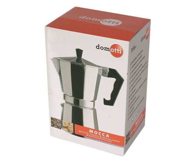 Espressor aragaz, 9 cesti, 450ml, aluminiu, DOMOTTI Mocca