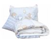 Lenjerie pat copii Odette Blue, din bumbac, 100x140 cm