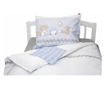 Lenjerie pat copii Odette Blue, din bumbac, 100x140 cm