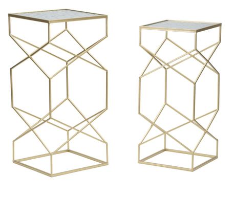 STOL STAKLENI SET 2 KOM CM 31,5X31,5X68-28X28X64