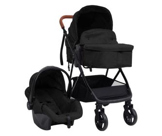 Carucior pentru copii 3-in-1, antracit si negru, otel