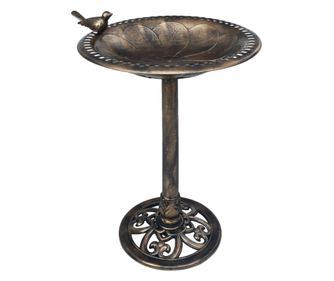 Bazin pentru pasari de gradina, bronz, plastic